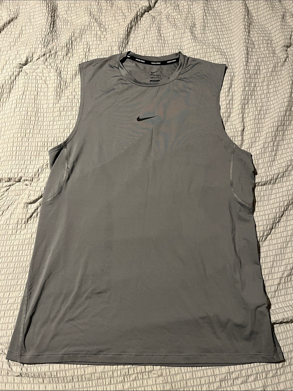 Nike Pro Dri-FIT Men’s Sleeveless Training Tank Gray Size Large Slim Fit